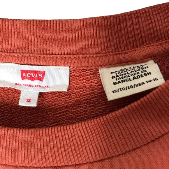 1X Levi’s Vintage Raglan Crewneck Graphic Orange Logo Sweatshirt Long Sleeve - Picture 7 of 11